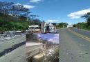 Teolândia: Caminhão carregado de mármore se envolve em acidente na BR-101