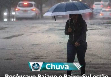 Recôncavo Baiano e Baixo-Sul estão em alerta laranja por causa da chuva